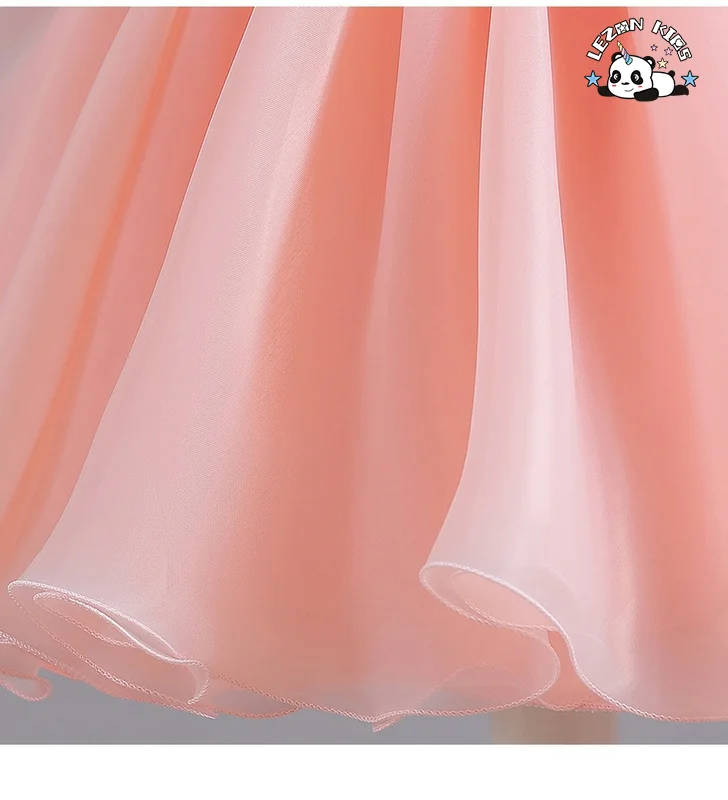 LEZONKIDS - Wholesale High Quality Dot Lace Red Cascading Ruffled Knee Length Flower Girl Dresses for Wedding
